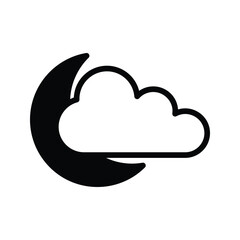 moon cloud icon vector stock.