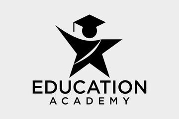 Obraz premium Education Logo Template. Graduation Cap and People Logo Design. Education logo
