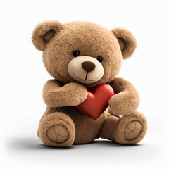 Generative Ai. Cute teddy bear with love heart
