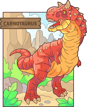 prehistoric dinosaur carnotaurus, illustration design