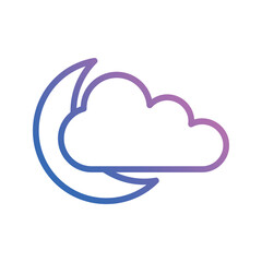 moon cloud icon vector stock.