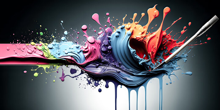 An artist's creativity is depicted in a vivid HD paint wallpapers - generative ai.