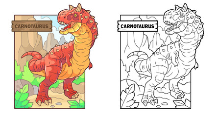 prehistoric dinosaur carnotaurus, illustration design