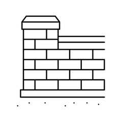 coping wall building house line icon vector illustration
