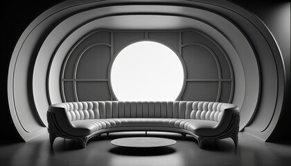 Living room interior background, created with Generative AI technology.