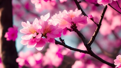 Obraz premium Cherry blossom branch, generative AI