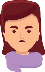 Girl tonsillitis icon cartoon vector. Bacterial infection. Mouth throat
