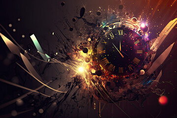 abstract New Years Eve promotion made with generative ai