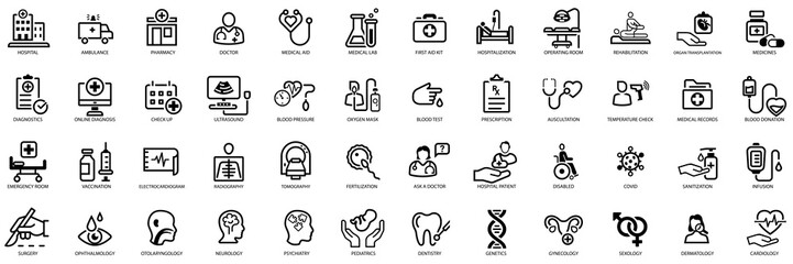 Medical icons set. Vector elements