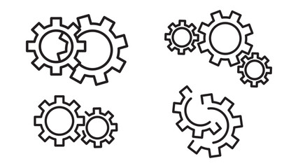 Gear icon vector set. Engineering symbol.Vector
