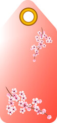 paper price tags or gift tags of various shapes. Set of labels.Sakura