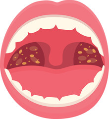 Obraz premium Medical pain mouth icon cartoon vector. Throat health. Dentist disease