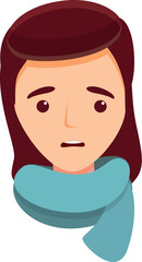 Girl treatment icon cartoon vector. Mouth infection. Medical adenoids