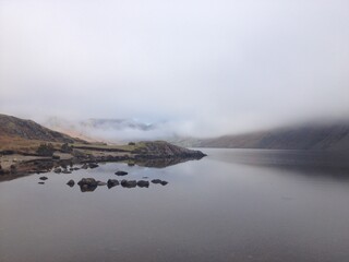 fog on a lake 