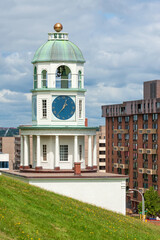 Halifax Old Town Clock, a historic turret clock at the entrance of Fort George in Halifax, the capital of Nova Scotia, Canada - 578698395
