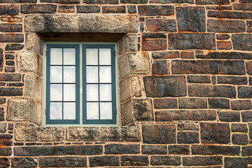 Window detail of the historic barracks building in Fort George, Halifax downtown, Canada - obrazy, fototapety, plakaty