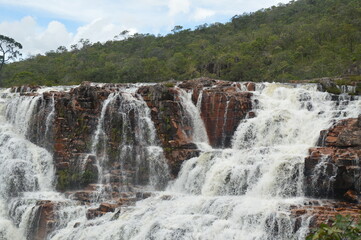 waterfall in the mountains