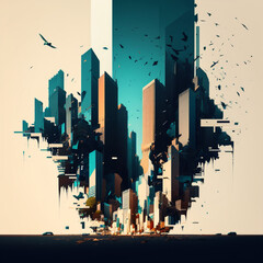 urban city background, Generative Ai