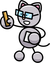 教えるにゃんまるのイラスト　猫