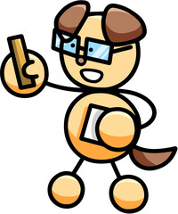 教えるわんまるのイラスト　犬