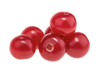 Cranberries isolated on white background with clipping path
