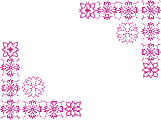 Simple Geometric Frame with Flower Line Art Design
