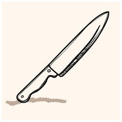 knife doodle hand drawn, sketch style illustration icon