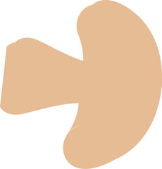 Slice of mushroom flat illustration Ingredient for pizza