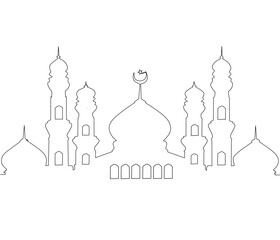majestic mosque vector illustration