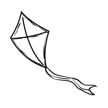 kite doodle icon vector hand drawing