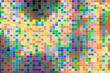 Fototapeta premium Pixelated Rainbow: An Abstract Multi-Colored Small Square Pattern. Generative AI