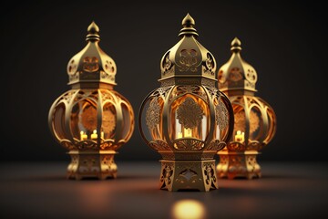 Fototapeta na wymiar islamic latern gold for element ramadhan, eid mubarak, eid adha, islamic event