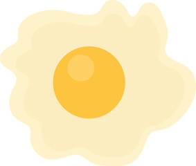 Fried egg flat illustration Ingredient for pizza