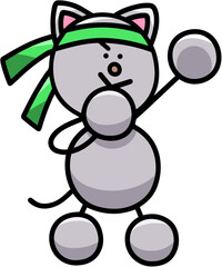 エールを送るにゃんまるのイラスト　猫