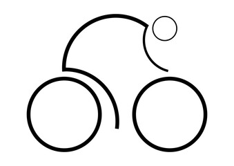 cycliste stylisé sur fond transparent