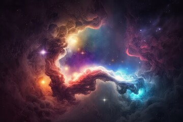 Exploring the Mystical Depths of the Endless Nebula Galaxy in Outer Space, Generative AI.