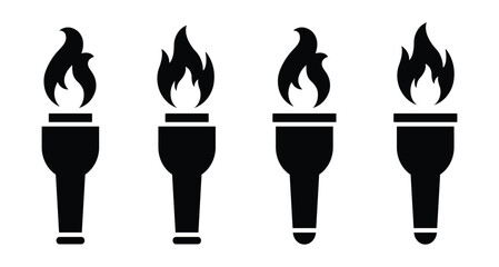 Torch fire icon. Burning torch icon, vector illustration