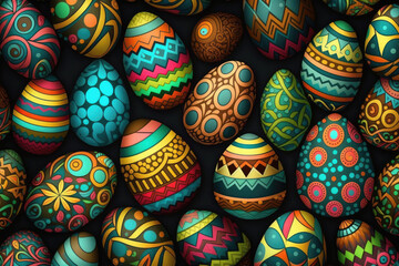 Fototapeta na wymiar Easter eggs, generative ai