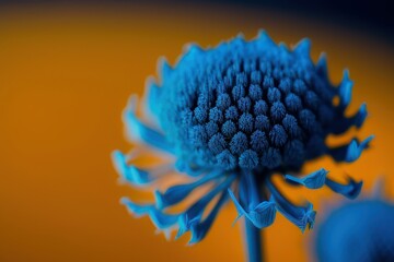 Blue flower with blue background, generative ai