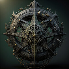brutal cenobite astrolabe from hell designed Generative AI