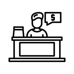 Bar Cashier Icon Design