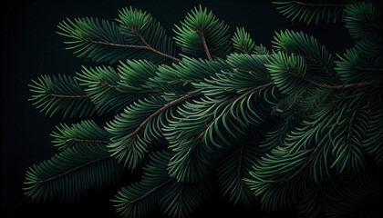 Fir branches as a background for a Christmas card
