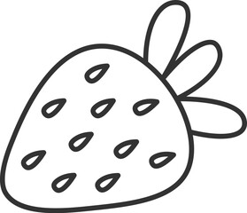 Obraz premium Continuous strawberry fruit line art Holiday food design element