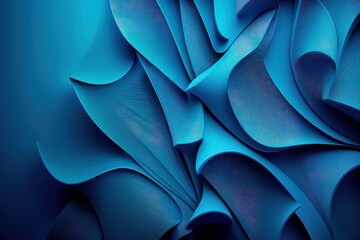 Blue abstract background with waves and fractals elements,, generative ai