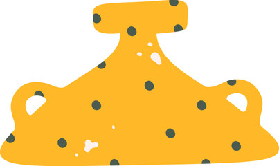 Hand drawn decorative handmade vase with strange shape