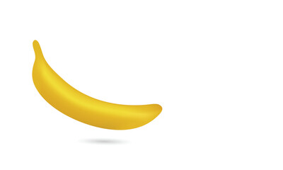 Banana icon illustration with mesh tools color, gradient yellow for effect dark and light side