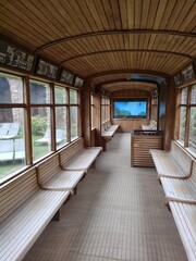 interior of an empty tram