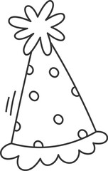 Birthday hat holiday design element in line art