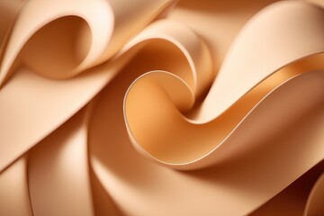 Beige abstract background with waves, generative ai