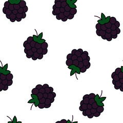 Blackberry seamless pattern. Berry background for packaging. Vector illustration design.